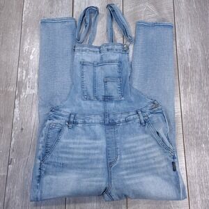 Silver Jeans Womens Bib Denim Overall Size Medium Blue Distressed Jeans